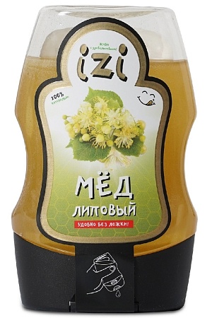 Мёд IZI Липовый с удобным силиконовым дозатором 280г 