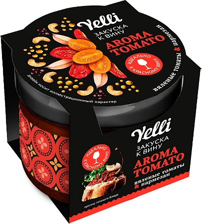 Брускетта YELLI Закуска к вину AROMA TOMATO вяленые томаты и пармезан 100г 