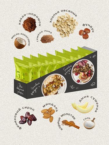 Гранола-мюсли Granola.Lab "Шоколадно-дынная формула" Granola G2 60г Гранола-мюсли Granola.Lab "Шоколадно-дынная формула" Granola G2 60г