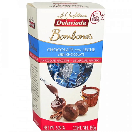 Конфеты DELAVIUDA из молочного шоколада БЕЗ САХАРА 150г 