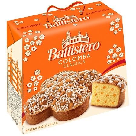 Кулич BATTISTERO COLOMBA Classica с миндалем и цукатами 1000г 