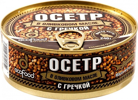 Осетр ECOFOOD с гречкой в оливковом масле 290г 