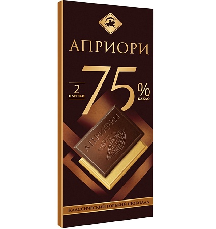 Шоколад АПРИОРИ Горький 75% какао (2шт*36г) 72г 