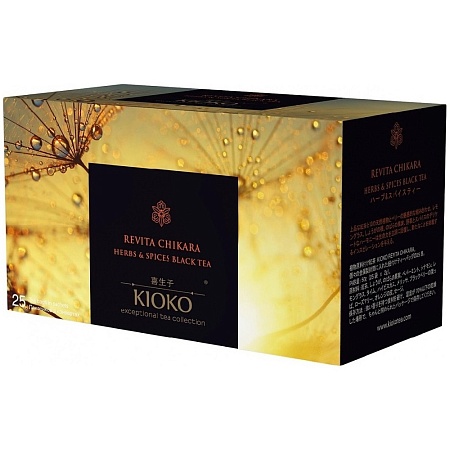 Чай KIOKO REVITA CHIKARA Чёрный с 12 травами и специями (25пак.*2г) 50г 