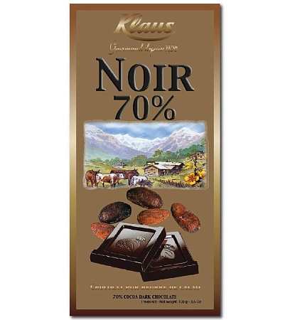 Шоколад KLAUS горький 70% какао 100г 