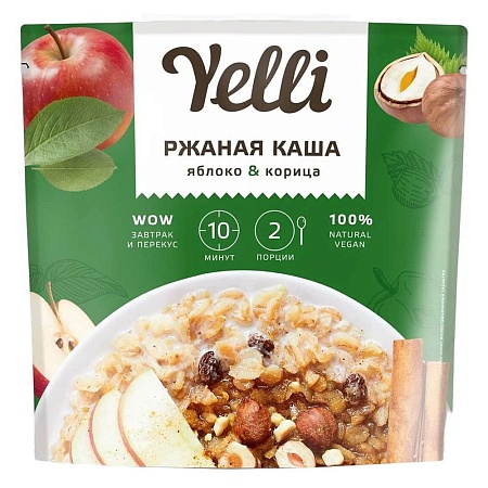 Каша YELLI Ржаная яблоко&amp;корица 60г 