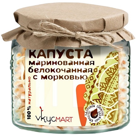 Капуста VKYСMART белокочанная с морковью маринованная стерилизованная 400г 