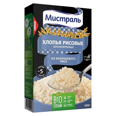 Хлопья МИСТРАЛЬ из коричневого риса 400г 