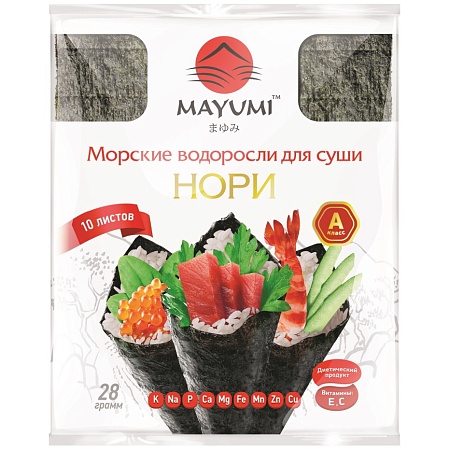 Морская капуста (водоросли) MAYUMI Нори 10 листов 28г 