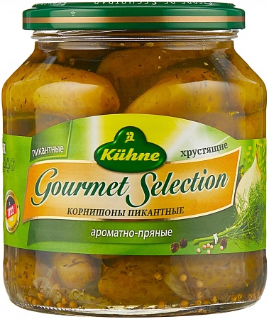 Корнишоны KUHNE пикантные 530г 