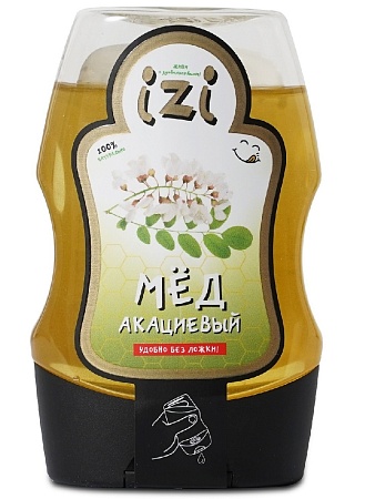 Мёд IZI Акациевый с удобным силиконовым дозатором 280г 