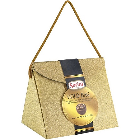 Конфеты SORINI Borsetta GLITTERBAG gold bag 300г 