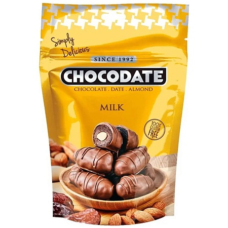 Конфеты CHOCODATE MILK Финики с миндалем в молочном шоколаде 100г 