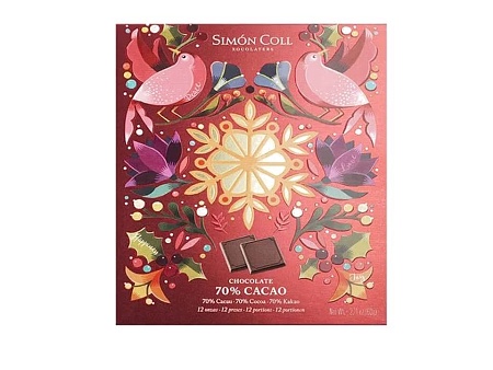 Шоколад SIMON COLL рождественский 70% какао NAPOLITANA 60г 
