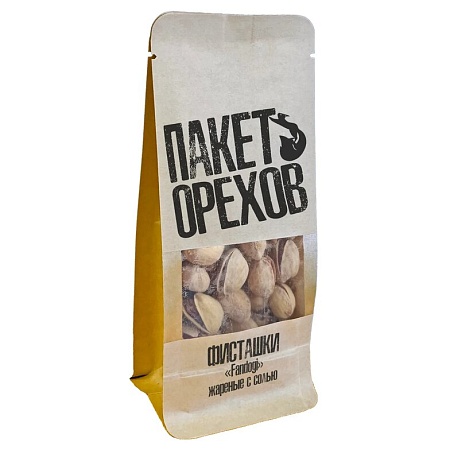 Фисташки ПАКЕТ ОРЕХОВ Fandogi жареные с солью 100г 