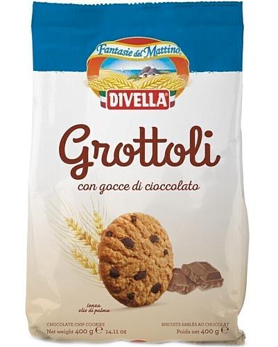 Печенье DIVELLA GROTTOLI шоколадные капли 400г Печенье DIVELLA GROTTOLI шоколадные капли 400г