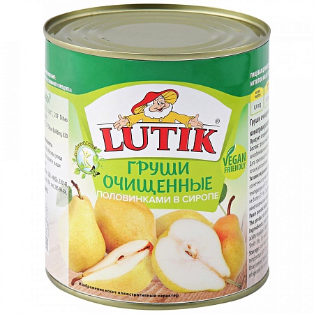 Груши LUTIK очищенные в сиропе 850мл 