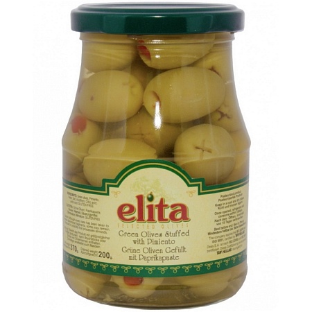 Оливки ELITA фаршированные перцем пименто 370мл 