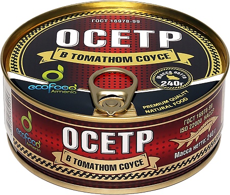 Осетр ECOFOOD в томатном соусе 240г 