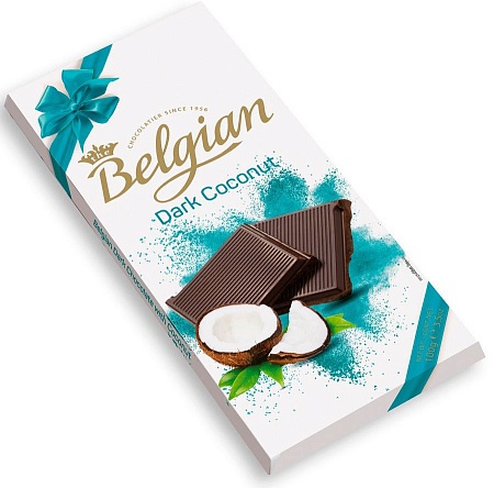 Шоколад The Belgian Тёмный с кокосовой стружкой 100г 