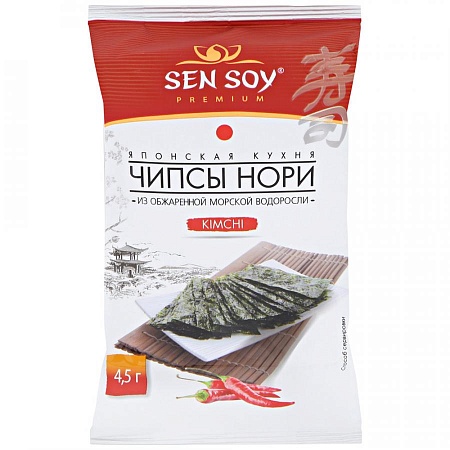 Чипсы-Нори SENSOY Премиум из морской водоросли Kimchi 4,5г 