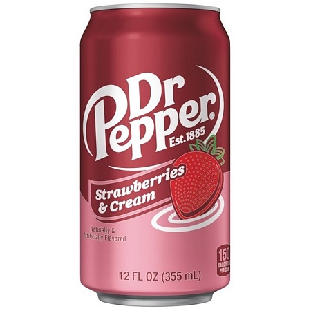 Напиток Dr. Pepper Strawberries & Cream (США) газированный 355мл 