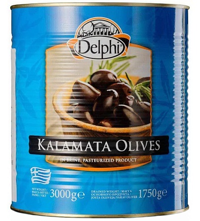 Маслины DELPHI Каламата с косточкой Colossal 121-140 3кг 