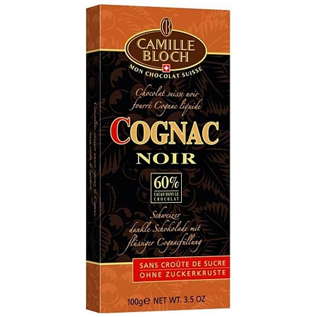 Шоколад CAMILLE BLOCH Cognac Noir горький с коньяком 100г 
