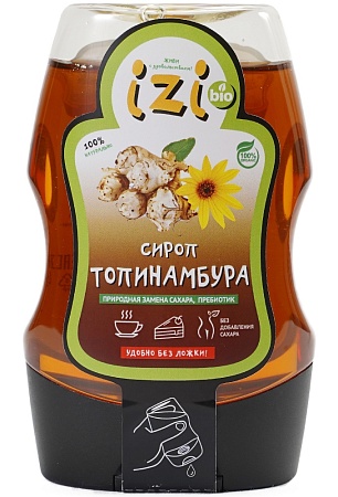 Сироп IZI BIO Топинамбура натуральный (натуральный заменитель сахара) с дозатором 280г 