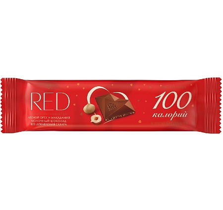 Шоколад RED Delight Молочный с фундуком и макадамией без сахара 26г 