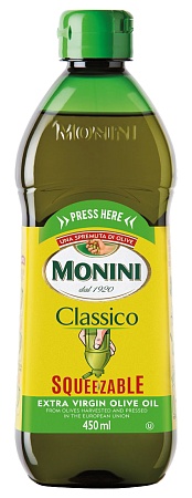 Масло MONINI оливковое Classico Extra Virgin (бутылка-непроливайка) 450мл 