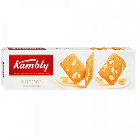 Печенье KAMBLY Buttеrfly сдобное с миндалем 100г 