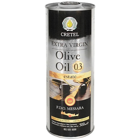 Масло CRETEL оливковое ESTATE EVOO AC 0,3 P.D.O. Messara ж/б 500мл 