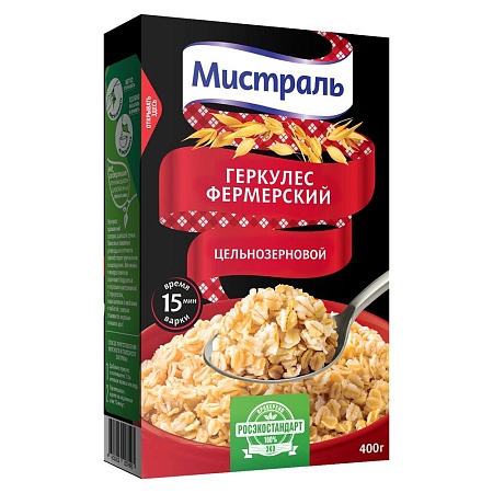 Хлопья МИСТРАЛЬ Геркулес Фермерский 400г 