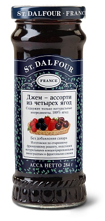 Джем St. DALFOUR без сахара Ассорти из 4-х ягод 284г 