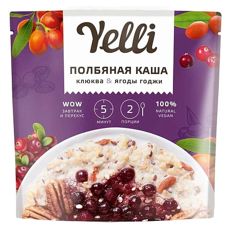 Каша YELLI Полбяная клюква&amp;ягоды годжи 60г 