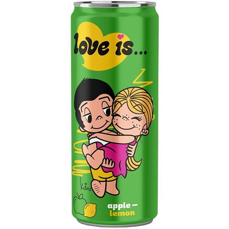 Напиток LOVE IS газированный Яблоко-Лимон 330мл 