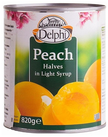 Персики DELPHI половинки в сиропе 820г 