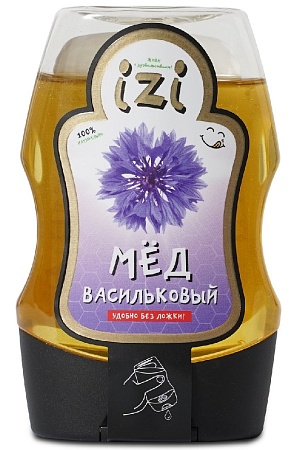 Мёд IZI Васильковый с удобным силиконовым дозатором 280г 