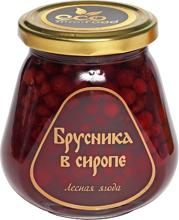 Брусника ECOFOOD в сиропе 260г 