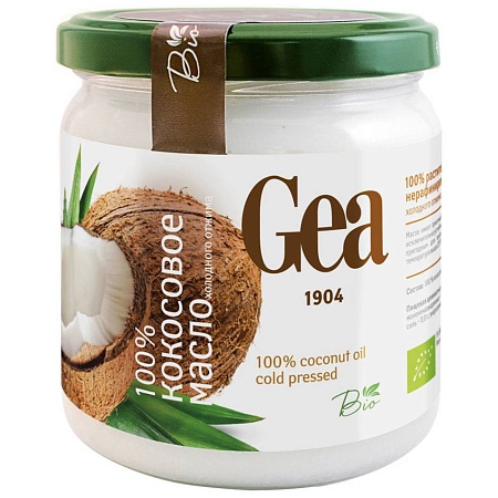 Масло GEA кокосовое нерафинированное 100% 350мл 