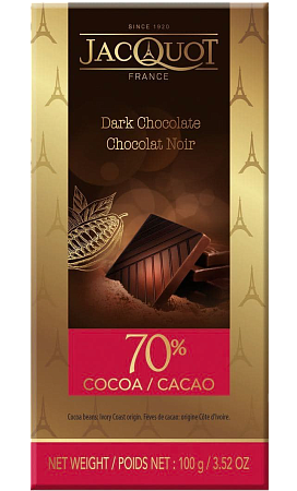 Шоколад JACQUOT Горький 70% какао 100г 