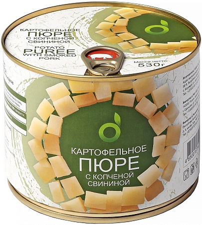 Пюре ECOFOOD Картофельное с копченой свининой 530г 