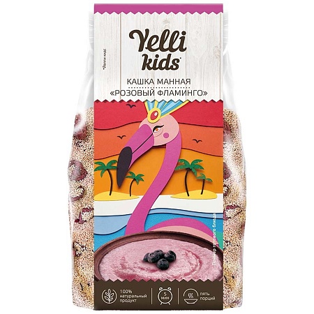 Кашка YELLI Kids манная &quot;Розовое фламинго&quot; 100г 