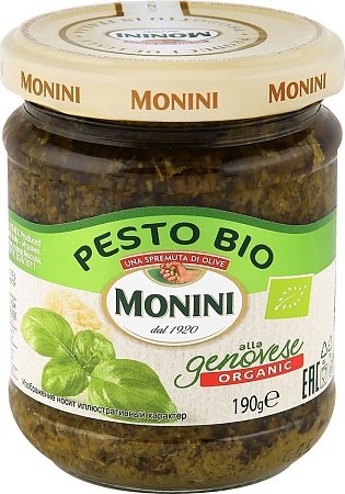 Соус MONINI песто Дженовезе BIO без чеснока 190г 