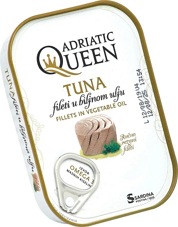 Филе ADRIATIC QUEEN тунца в растительном масле 105г 