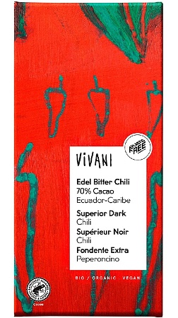 Шоколад VIVANI Organic горький с чили 100г 