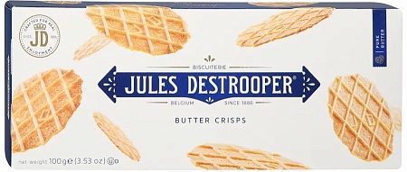 Печенье JULES DESTROOPER Butter Crisps хрустящее сливочное 100г 