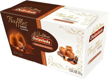 Трюфели DELAVIUDA с какао со вкусом карамели 100г 