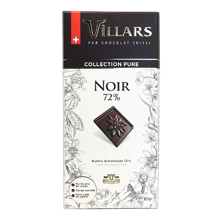 Шоколад VILLARS Горький 72% 100г 